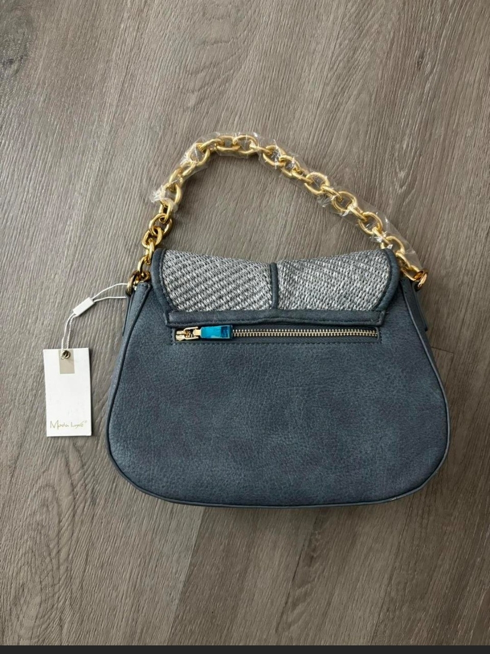 Moda Luxe Gray & Blue Shoulder Bag